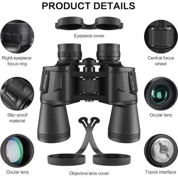 20x50 High Power Binoculars, Military Compact HD Waterproof Binocular